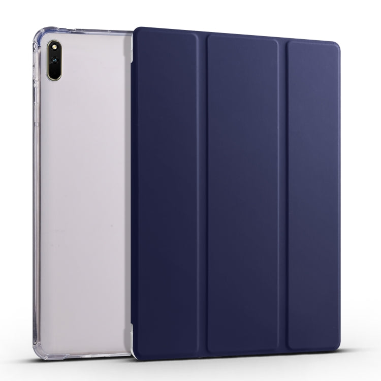 Custodia per tablet Smart Leather in TPU trasparente pieghevole a 3 pieghe, For Huawei MatePad 11 2021