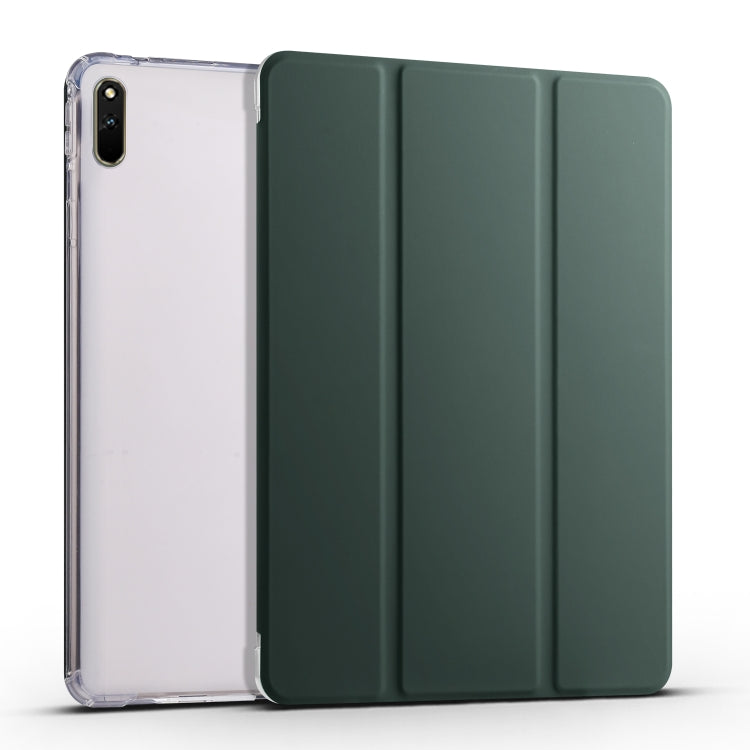 Custodia per tablet Smart Leather in TPU trasparente pieghevole a 3 pieghe, For Huawei MatePad 11 2021