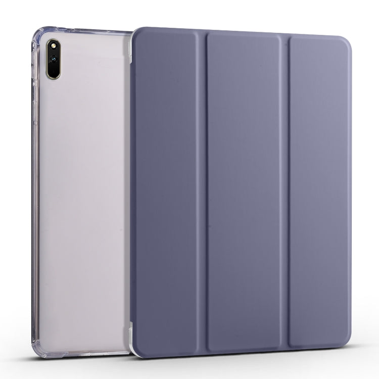 Custodia per tablet Smart Leather in TPU trasparente pieghevole a 3 pieghe, For Huawei MatePad 11 2021