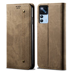 Custodia per telefono in pelle flip orizzontale con texture denim, For Xiaomi 12T/12T Pro/Redmi K50 Ultra