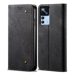 Custodia per telefono in pelle flip orizzontale con texture denim, For Xiaomi 12T/12T Pro/Redmi K50 Ultra