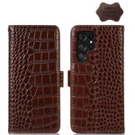 Custodia per telefono in pelle di vacchetta di coccodrillo, For Samsung Galaxy S23+ 5G, For Samsung Galaxy S23 Ultra 5G, For Samsung Galaxy S23 5G