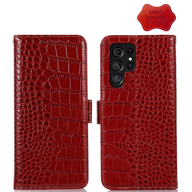Custodia per telefono in pelle di vacchetta di coccodrillo, For Samsung Galaxy S23+ 5G, For Samsung Galaxy S23 Ultra 5G, For Samsung Galaxy S23 5G