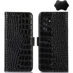 Custodia per telefono in pelle di vacchetta di coccodrillo, For Samsung Galaxy S23+ 5G, For Samsung Galaxy S23 Ultra 5G, For Samsung Galaxy S23 5G