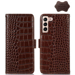 Custodia per telefono in pelle di vacchetta di coccodrillo, For Samsung Galaxy S23+ 5G, For Samsung Galaxy S23 Ultra 5G, For Samsung Galaxy S23 5G