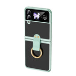 Custodia per telefono trasparente galvanica con anello, For Samsung Galaxy Z Flip4 5G, For Samsung Galaxy Z Flip3 5G