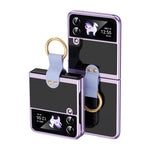 Custodia per telefono trasparente galvanica con anello, For Samsung Galaxy Z Flip4 5G, For Samsung Galaxy Z Flip3 5G