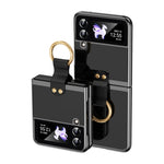 Custodia per telefono trasparente galvanica con anello, For Samsung Galaxy Z Flip4 5G, For Samsung Galaxy Z Flip3 5G