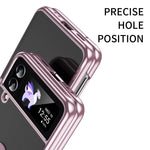 Custodia per telefono trasparente galvanica con anello, For Samsung Galaxy Z Flip4 5G, For Samsung Galaxy Z Flip3 5G
