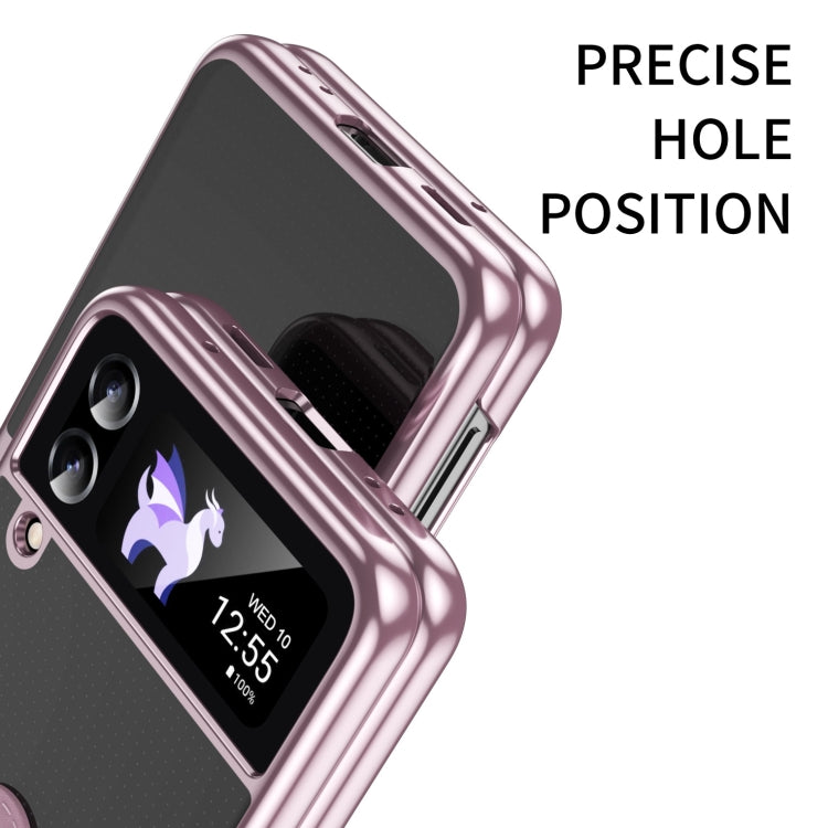 Custodia per telefono trasparente galvanica con anello, For Samsung Galaxy Z Flip4 5G, For Samsung Galaxy Z Flip3 5G