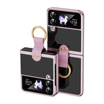 Custodia per telefono trasparente galvanica con anello, For Samsung Galaxy Z Flip4 5G, For Samsung Galaxy Z Flip3 5G