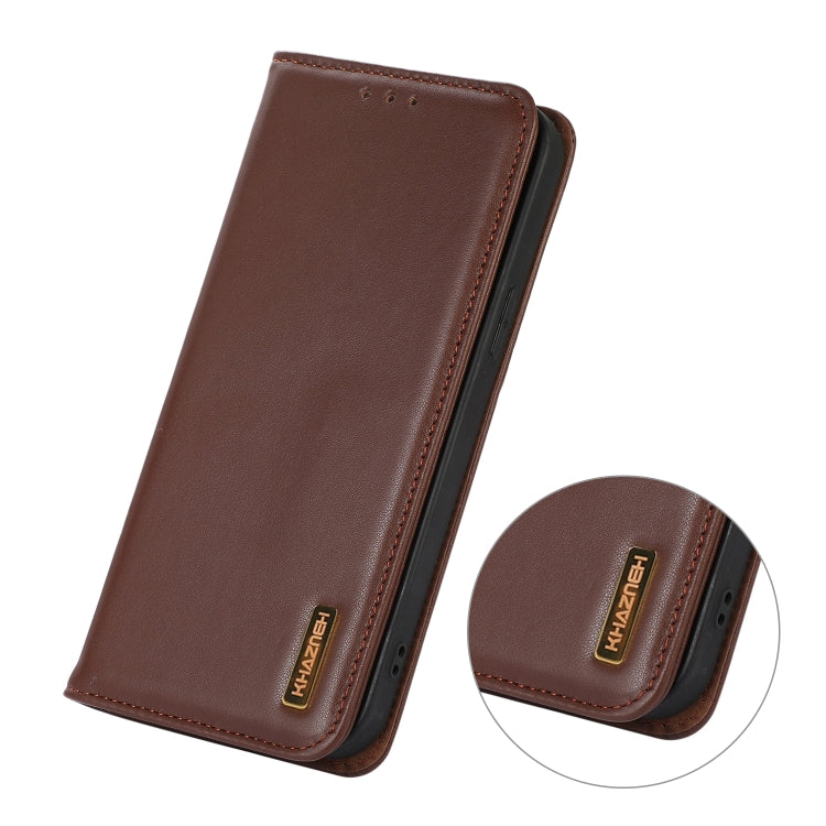 KHAZNEH Custodia per telefono in pelle di vacchetta con strato superiore nappa, For Samsung Galaxy S23+ 5G, For Samsung Galaxy S23 Ultra 5G, For Samsung Galaxy S23 5G