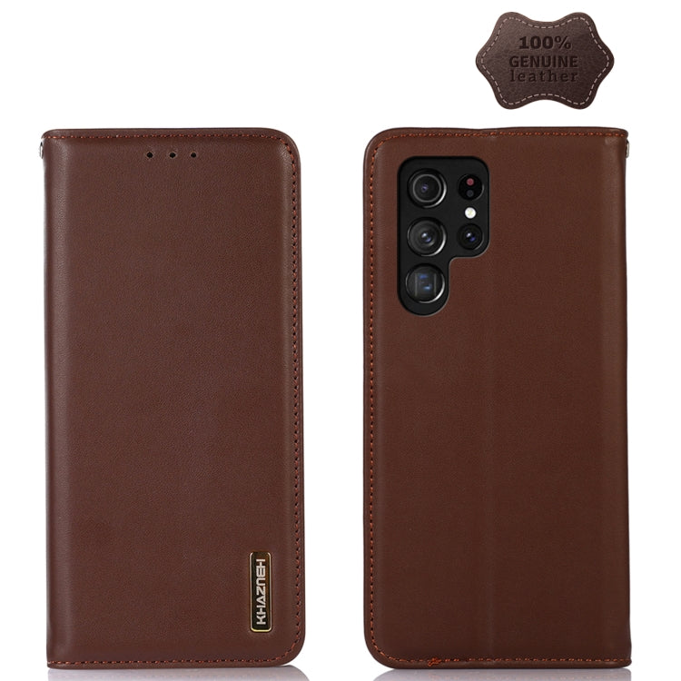 KHAZNEH Custodia per telefono in pelle di vacchetta con strato superiore nappa, For Samsung Galaxy S23+ 5G, For Samsung Galaxy S23 Ultra 5G, For Samsung Galaxy S23 5G