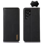 KHAZNEH Custodia per telefono in pelle di vacchetta con strato superiore nappa, For Samsung Galaxy S23+ 5G, For Samsung Galaxy S23 Ultra 5G, For Samsung Galaxy S23 5G