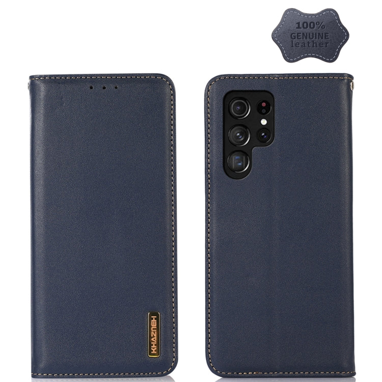 KHAZNEH Custodia per telefono in pelle di vacchetta con strato superiore nappa, For Samsung Galaxy S23+ 5G, For Samsung Galaxy S23 Ultra 5G, For Samsung Galaxy S23 5G
