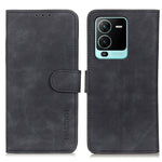 KHAZNEH Custodia per cellulare in pelle con vibrazione orizzontale a trama retrò, For vivo V25 Pro/S15 Pro