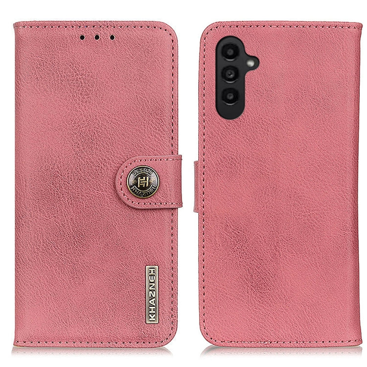 KHAZNEH Custodia per telefono in pelle a conchiglia orizzontale con trama in pelle bovina, For Samsung Galaxy A14 5G, For Samsung Galaxy S23 5G, For Samsung Galaxy S23+ 5G, For Xiaomi 12T/12T Pro/Redmi K50 Ultra, For Nokia G60 5G