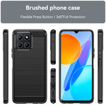 Custodia per telefono TPU in fibra di carbonio con trama spazzolata, For Honor Play 30, For Samsung Galaxy A14 5G, For Realme C30, For Realme C30s, For Realme C33, For Realme Narzo 50i Prime