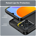 Custodia per telefono TPU in fibra di carbonio con trama spazzolata, For Honor Play 30, For Samsung Galaxy A14 5G, For Realme C30, For Realme C30s, For Realme C33, For Realme Narzo 50i Prime