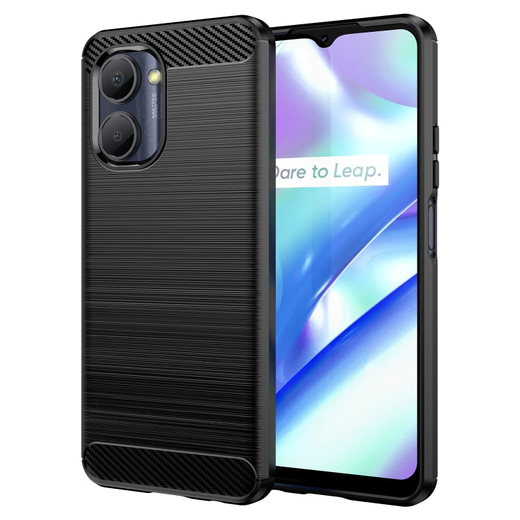 Custodia per telefono TPU in fibra di carbonio con trama spazzolata, For Honor Play 30, For Samsung Galaxy A14 5G, For Realme C30, For Realme C30s, For Realme C33, For Realme Narzo 50i Prime