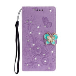 Custodia portafoglio in pelle goffrata con strass per Redmi Note