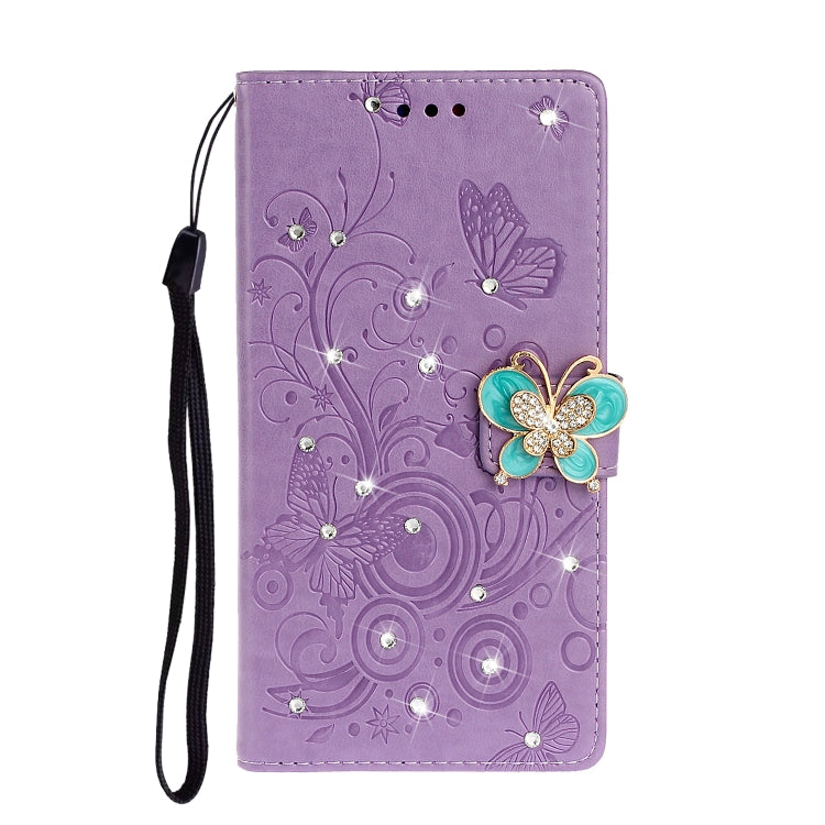 Custodia portafoglio in pelle goffrata con strass per Redmi Note