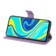 Custodia in pelle goffrata a farfalla con strass orizzontale con slot per schede, portafoglio e supporto, For Xiaomi Redmi Note 9 Pro