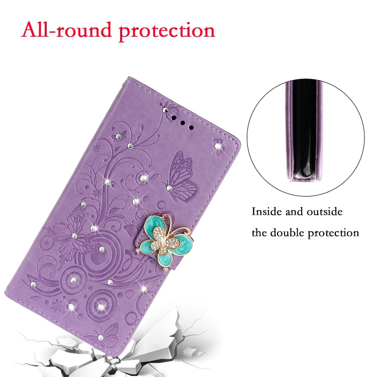Custodia portafoglio in pelle goffrata con strass per Redmi Note