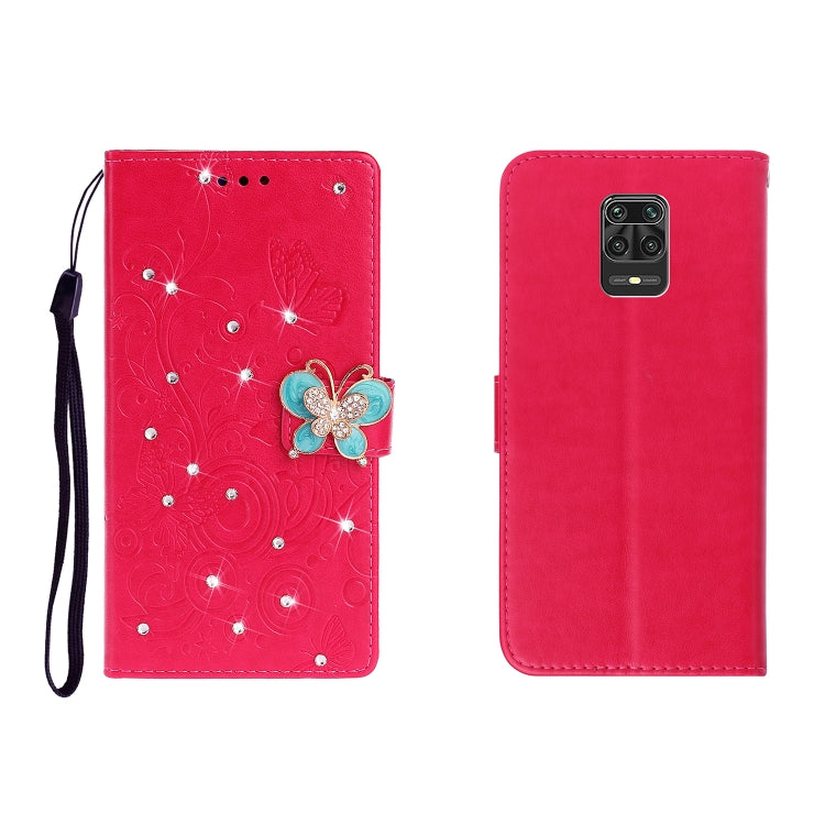Custodia portafoglio in pelle goffrata con strass per Redmi Note