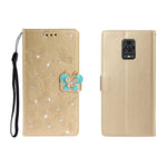 Custodia portafoglio in pelle goffrata con strass per Redmi Note