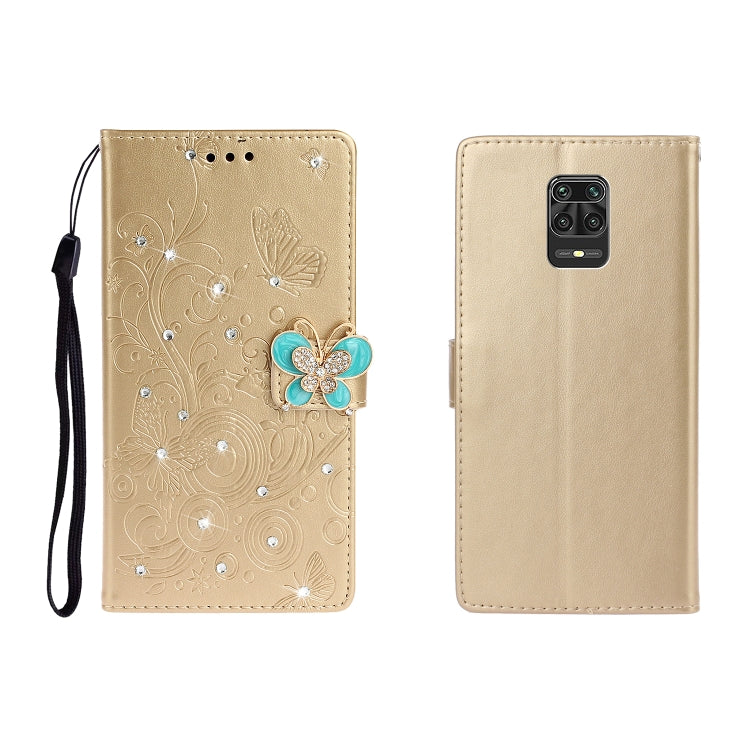 Custodia portafoglio in pelle goffrata con strass per Redmi Note