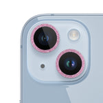 Pellicola per obiettivo della fotocamera in vetro temperato con anello glitterato, For iPhone 14, For iPhone 14 Plus, For iPhone 14 Pro, For iPhone 14 Pro Max