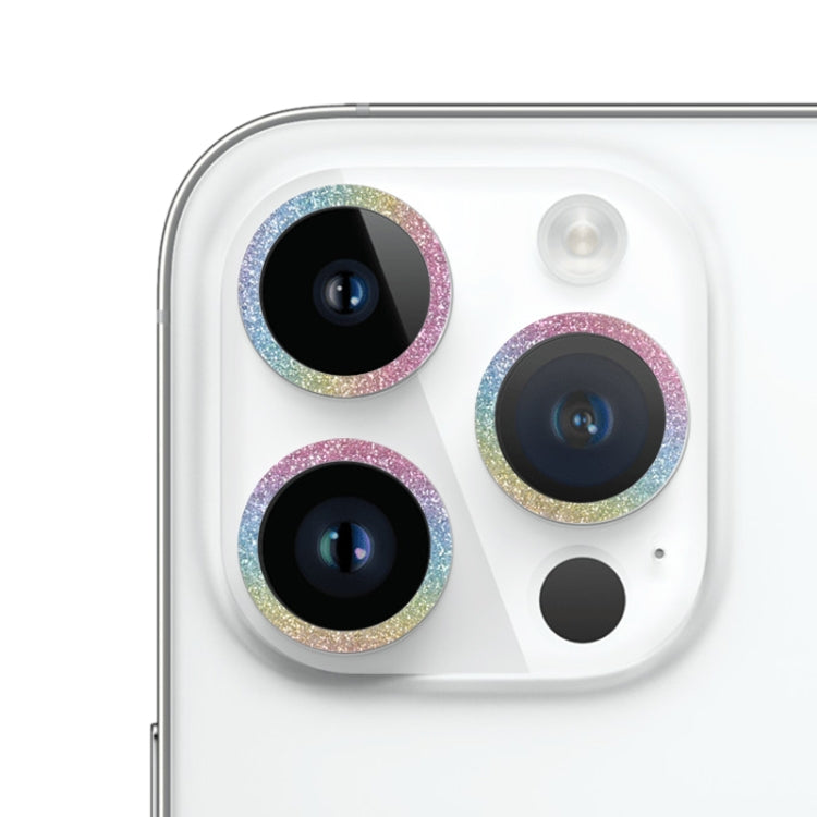 Pellicola per obiettivo della fotocamera in vetro temperato con anello glitterato, For iPhone 14, For iPhone 14 Plus, For iPhone 14 Pro, For iPhone 14 Pro Max