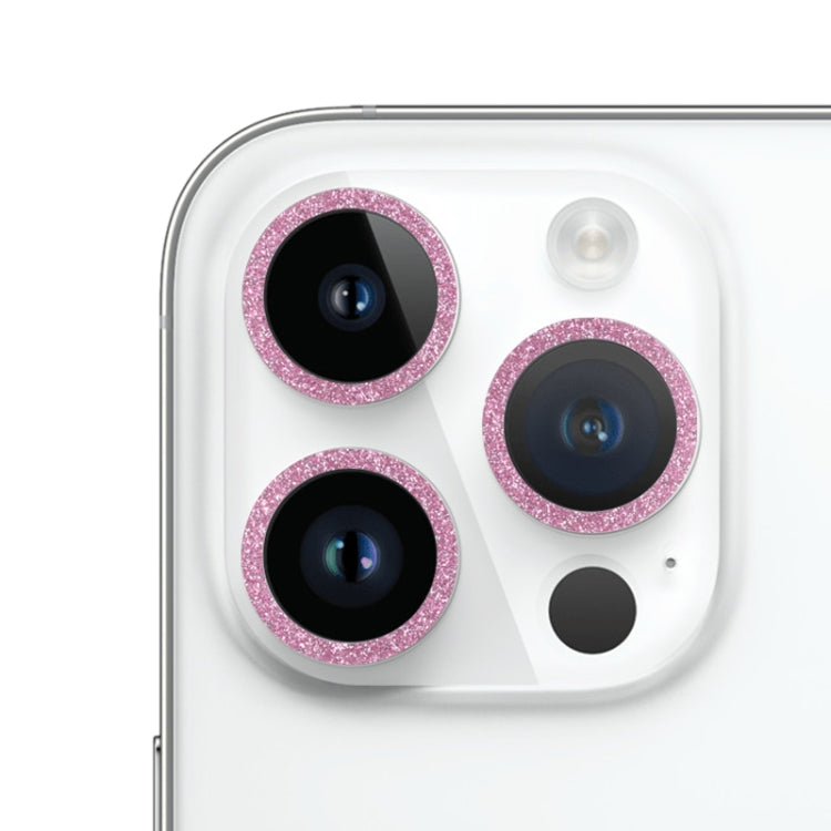 Pellicola per obiettivo della fotocamera in vetro temperato con anello glitterato, For iPhone 14, For iPhone 14 Plus, For iPhone 14 Pro, For iPhone 14 Pro Max