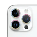 Pellicola per obiettivo della fotocamera in vetro temperato con anello glitterato, For iPhone 14, For iPhone 14 Plus, For iPhone 14 Pro, For iPhone 14 Pro Max