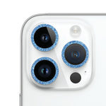 Pellicola per obiettivo della fotocamera in vetro temperato con anello glitterato, For iPhone 14, For iPhone 14 Plus, For iPhone 14 Pro, For iPhone 14 Pro Max