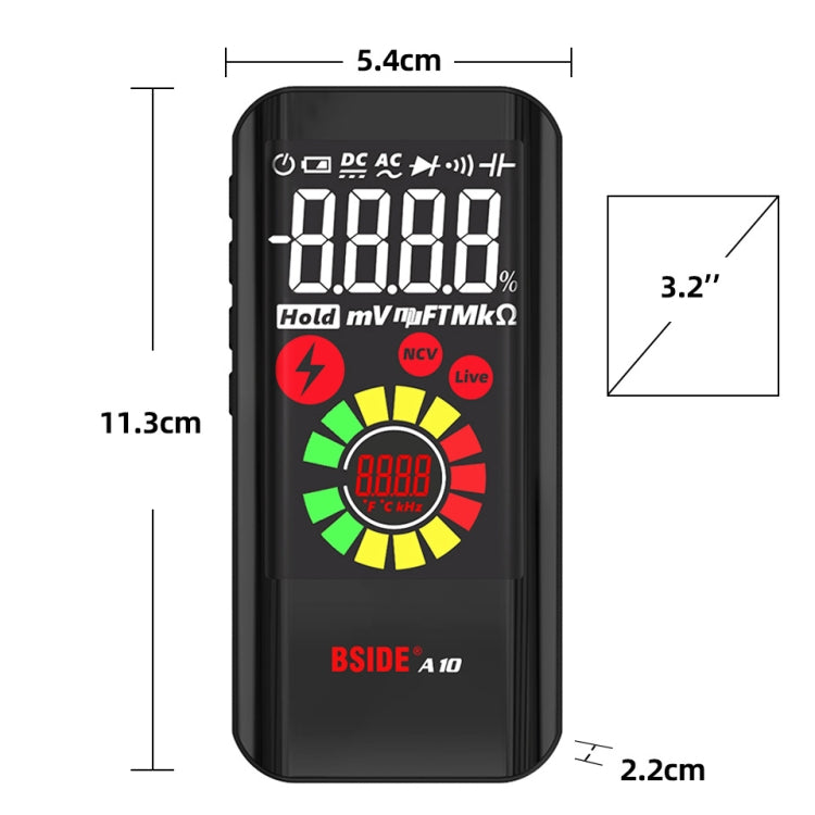 Tester multimetro per radiazioni elettromagnetiche a grande schermo intelligente BSIDE A10