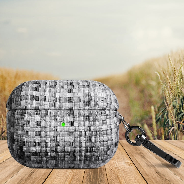 Weave Texture PU Custodia protettiva antiurto per auricolari con gancio, For AirPods Pro, For AirPods Pro 2
