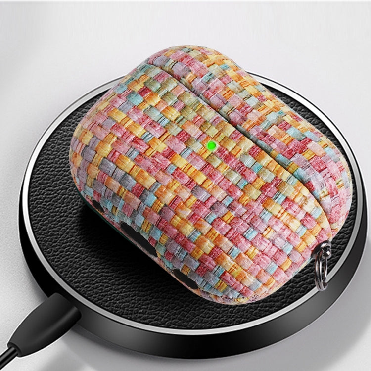Weave Texture PU Custodia protettiva antiurto per auricolari con gancio, For AirPods Pro, For AirPods Pro 2