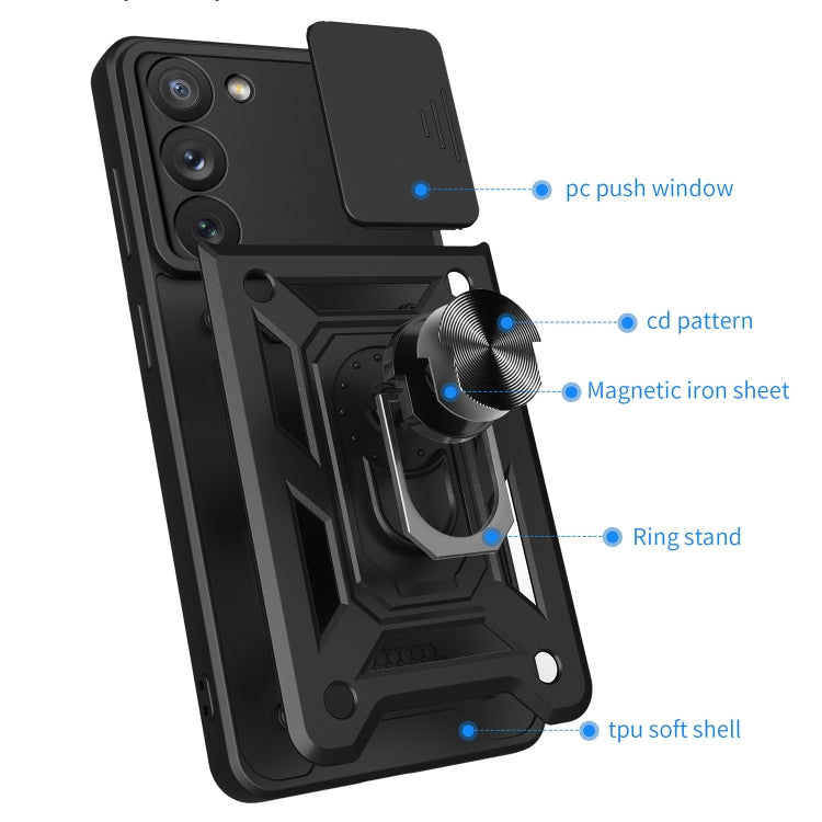 Cover per fotocamera scorrevole Design Custodia per telefono in TPU + PC, For Samsung Galaxy S23 5G, For Samsung Galaxy S23+ 5G, For Samsung Galaxy S23 Ultra 5G