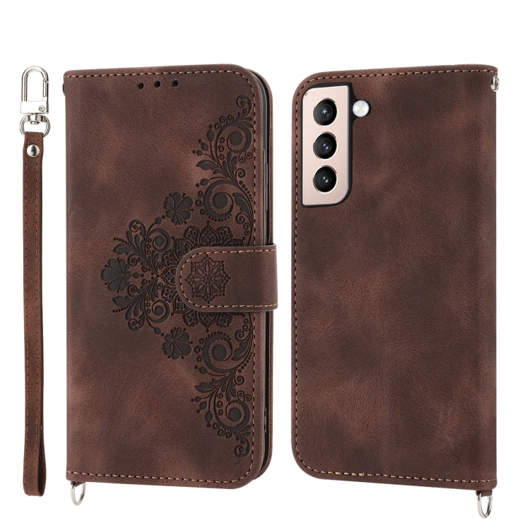 Custodia per telefono in pelle con portafoglio in rilievo con fiori al tatto, For Samsung Galaxy S22 5G