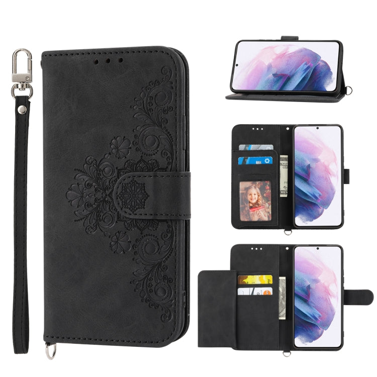 Custodia per telefono in pelle con portafoglio in rilievo con fiori al tatto, For Samsung Galaxy S21+ 5G, For Samsung Galaxy S21 5G, For Samsung Galaxy S22 Ultra 5G, For Samsung Galaxy S22+ 5G