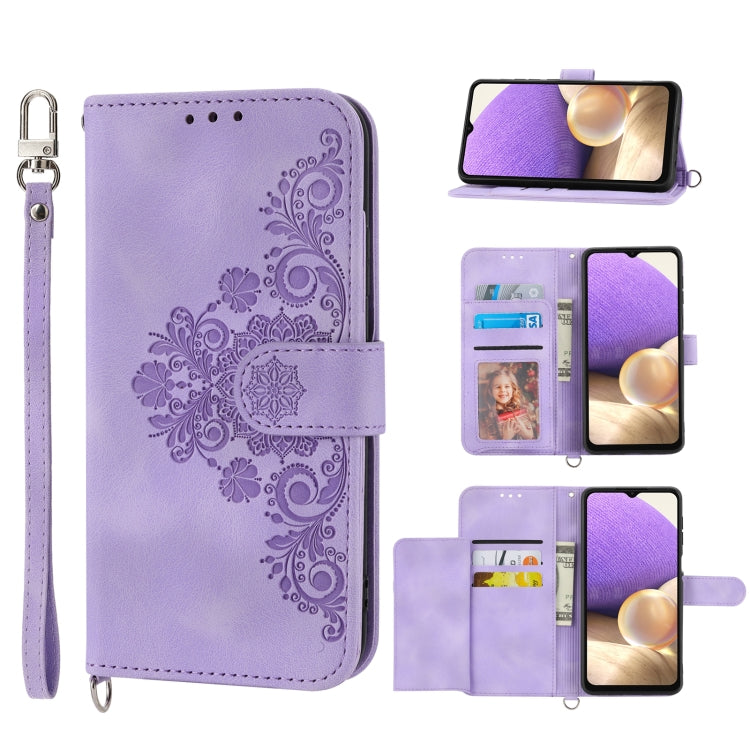 Custodia per telefono in pelle con portafoglio in rilievo con fiori al tatto, For Samsung Galaxy A03s 166, For Samsung Galaxy A32 5G, For Samsung Galaxy A32 4G, For Samsung Galaxy A52