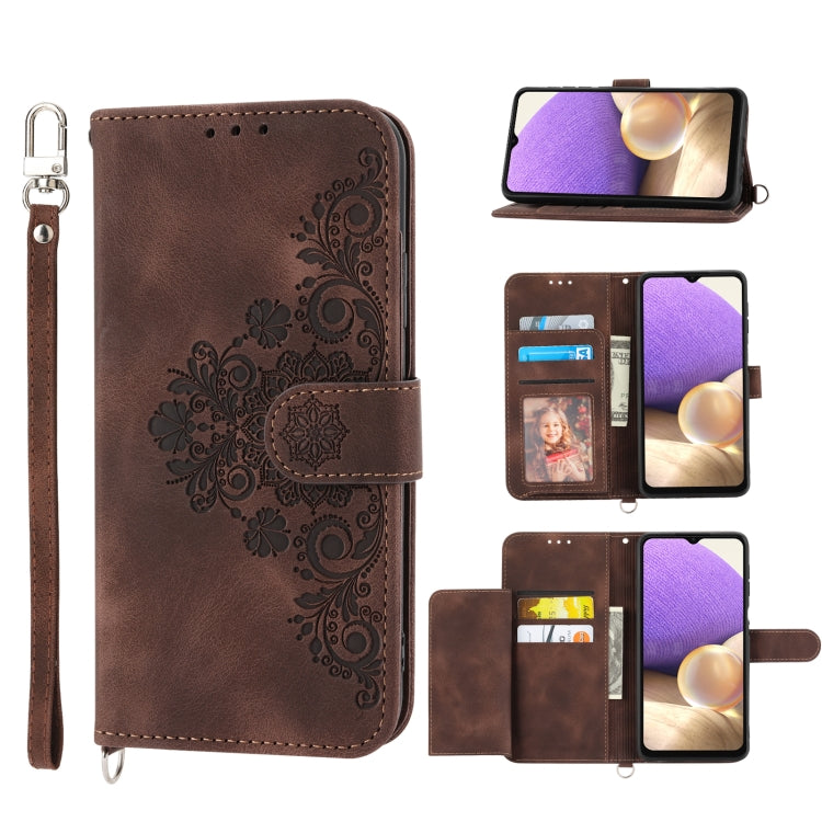 Custodia per telefono in pelle con portafoglio in rilievo con fiori al tatto, For Samsung Galaxy A03s 166, For Samsung Galaxy A32 5G, For Samsung Galaxy A32 4G, For Samsung Galaxy A52