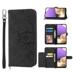 Custodia per telefono in pelle con portafoglio in rilievo con fiori al tatto, For Samsung Galaxy A03s 166, For Samsung Galaxy A32 5G, For Samsung Galaxy A32 4G, For Samsung Galaxy A52