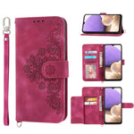 Custodia per telefono in pelle con portafoglio in rilievo con fiori al tatto, For Samsung Galaxy A03s 166, For Samsung Galaxy A32 5G, For Samsung Galaxy A32 4G, For Samsung Galaxy A52