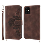 Custodia per telefono in pelle con portafoglio in rilievo con fiori al tatto, For Samsung Galaxy A03s 166, For Samsung Galaxy A32 5G, For Samsung Galaxy A32 4G, For Samsung Galaxy A52