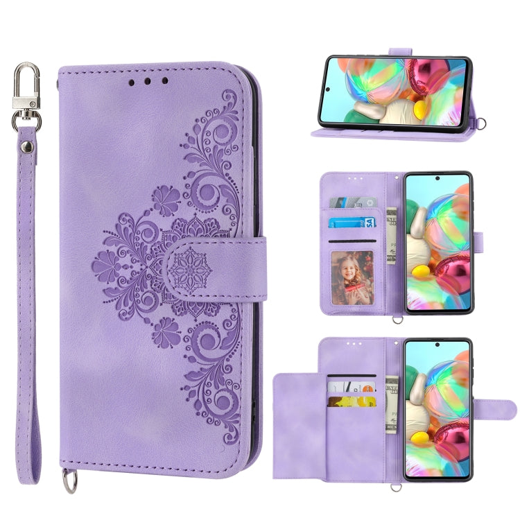 Custodia per telefono in pelle con portafoglio in rilievo con fiori al tatto, For Samsung Galaxy A71 4G, For Samsung Galaxy A51 4G, For Samsung Galaxy A03s 165.8, For Samsung Galaxy A03s 164