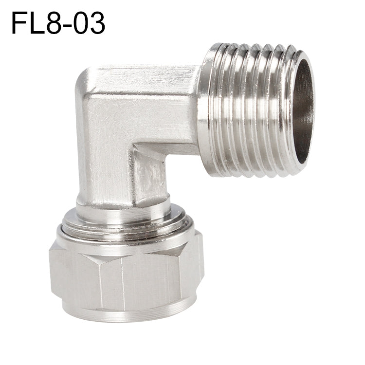Connettore femmina LAIZE per trachea in rame nichelato con raccordo rapido, FL8-03, FL8-04, FL10-03, FL10-04, FL12-02, FL12-03, FL12-04