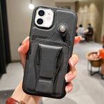 Custodia per telefono con porta carte di rotazione in pelle laterale, For iPhone 12 Pro, For iPhone 12, For iPhone 11 Pro Max, For iPhone 11 Pro